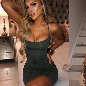 Tati Mini Dress - Khaki (S)